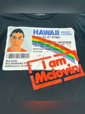 Superbad Adult I Am Mclovin T-Shirt Size 2X Black T-shirt